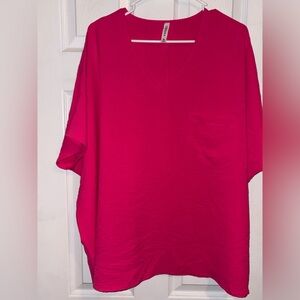 Zenana Fuchsia Short Sleeve Tee Oversized XL